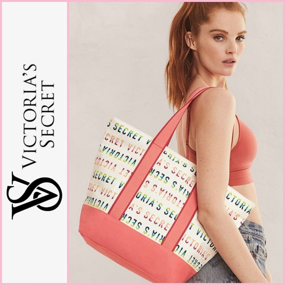Victoria's Secret Handbags - NEW Victoria's Secret Rainbow Logo Tote